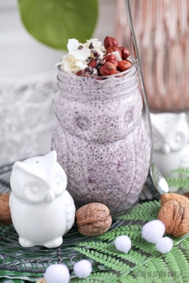Peanut butter and jelly chia pudding